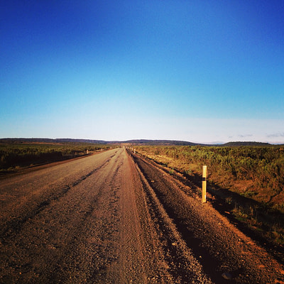 Stetching road ahead and wide open skys